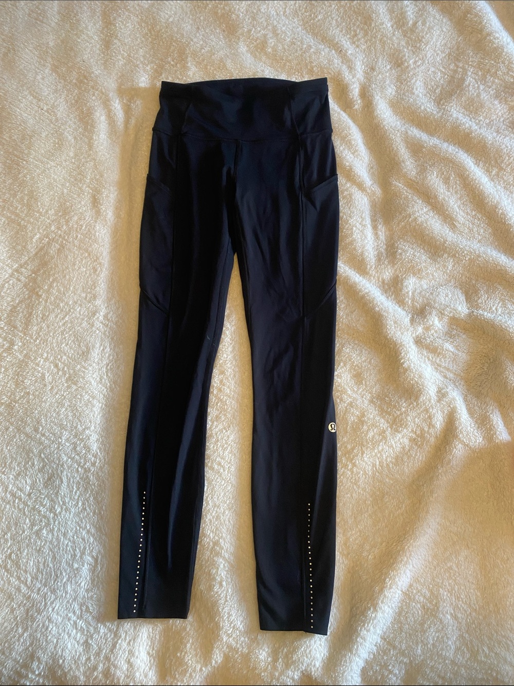 lululemon athletica Black High-Rise Leggings with Ankle Stud Detail